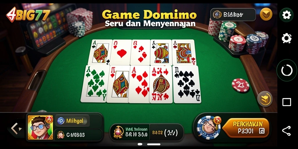 Tangkapan layar menunjukkan gameplay Domino yang seru dan interaktif.