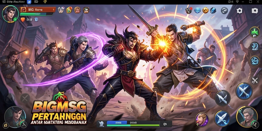 Screenshot menampilkan pertarungan seru dari game Fighting BIGMSG.