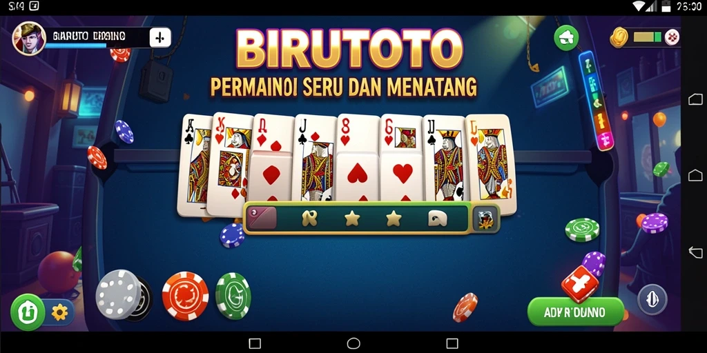 Tampilan gameplay seru dalam BIRUTOTO dengan permainan Domino.