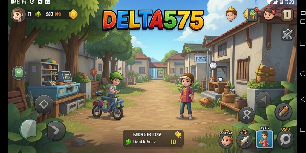 Tampilan gameplay Idle yang menarik dan penuh warna di DELTA575.