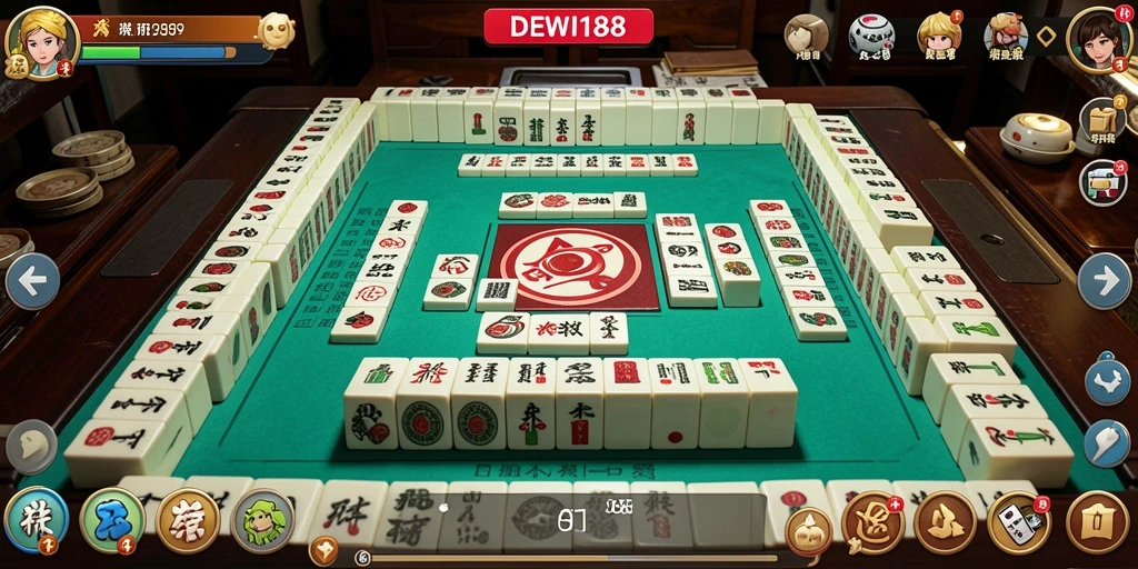 Screenshot DEWI188 menampilkan gameplay Mahjong yang seru dan menarik.