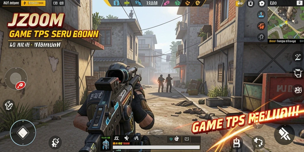 Tampilan gameplay menegangkan J200M dalam pertempuran TPS.