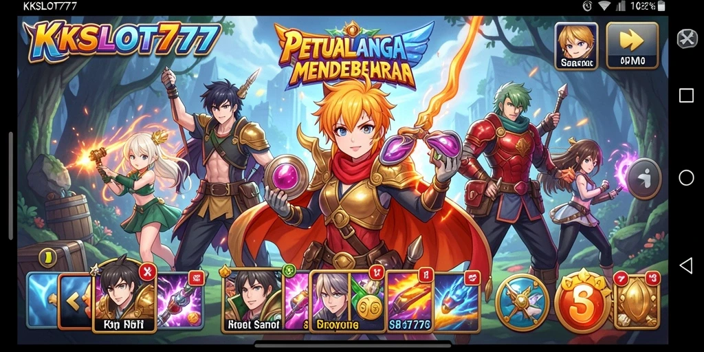 Gameplay menarik KKSLOT777 dengan karakter Anime beraksi.