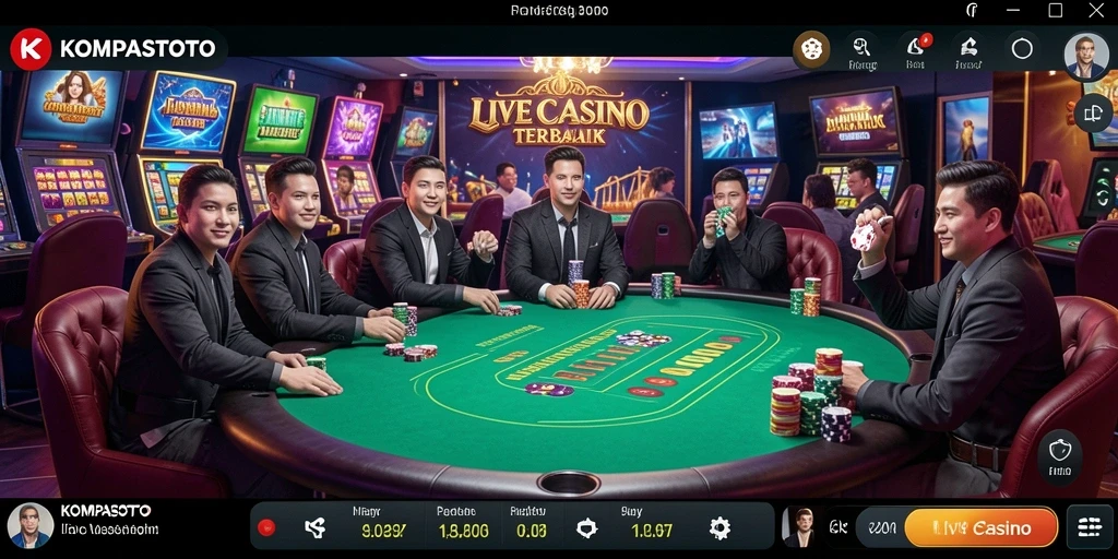 Tampilan gameplay Live Casino yang menarik di KOMPASTOTO.