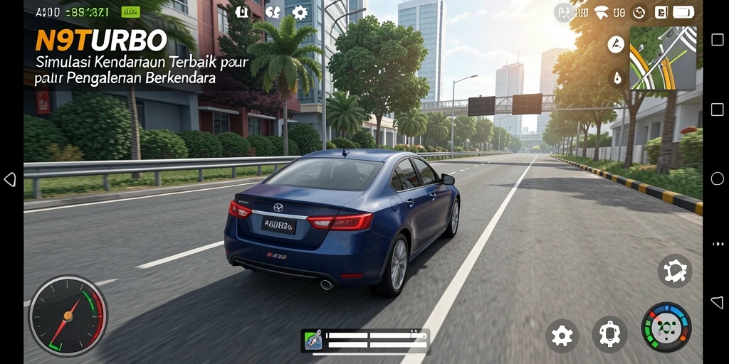 Tangkapan layar menunjukkan aksi berkendara mendebarkan di N9TURBO.