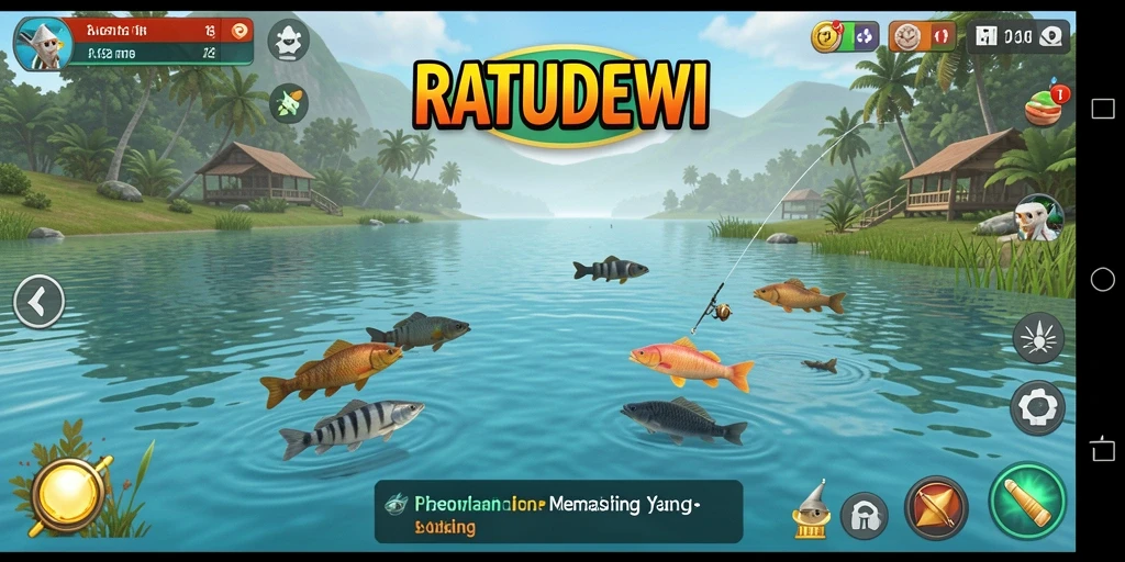 Tampilan gameplay menarik dari RATUDEWI saat menangkap ikan.