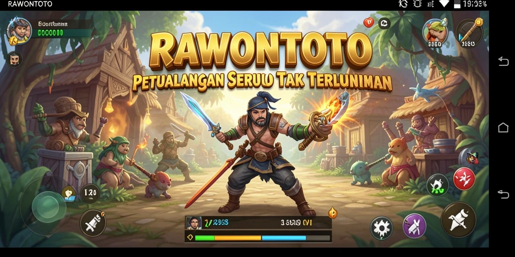 Tampilan gameplay seru dalam RAWONTOTO saat menjelajahi dunia petualangan.