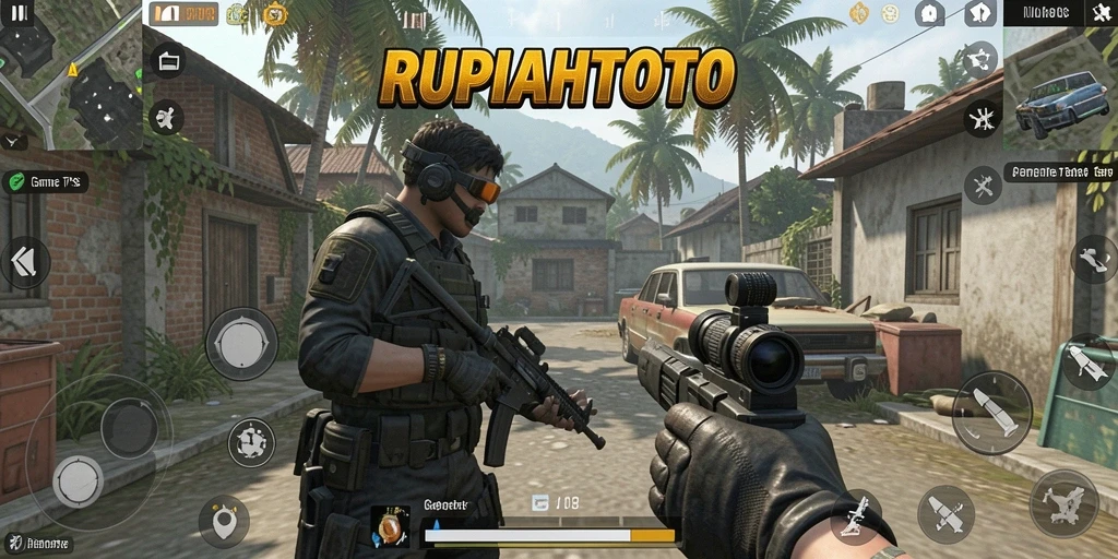 Screenshot RUPIAHTOTO menampilkan aksi seru dalam gameplay TPS.