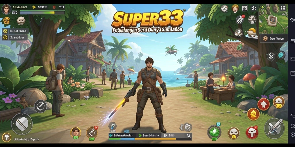 Screenshot utama SUPER33 menunjukkan gameplay simulation yang realistis dan menarik.